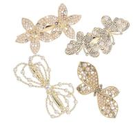 MUCKLILY 4Pcs Shiny Butterfly Hair Clips Decorative Flower Barrettes for Women and Chic Hair Accessories for Weddings Birthdays and Daily Use