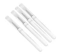 MUCKLILY 4Pcs Silicone Lip Mask Brush with Dustproof Lid Portable Lipstick and Eyeshadow Applicators for Makeup Use Transparent Handle Easy to Carry for Daily Beauty Routine