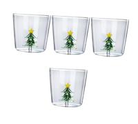 MUCKLILY 4pcs Snowman Glass Whisky Cup Christmas Party Beverage Glass Bar Supplies Festive Tableware for Family and Friends Gatherings