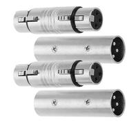 MUCKLILY 4Pcs Xlr Adapter Connectors Kit - 2 Male to Male and 2 Female to Female Xlr Gender Changers - Professional Microphone and Mixer Solderable Trs Adapter Compatible with Audio