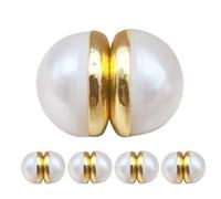 MUCKLILY 5 Pairs Magnetic Double Sided Artificial Pearl Veil Weights for Bridal Veils and Fabrics with Firm Grip and Swift Affix, White Alloy Hair Accessories for Wedding