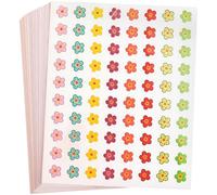 MUCKLILY 50 Sheets Multi-function Reward Stickers Small Lovely Flower Stickers Self-adhesive Paper Convenient to Stick and Remove Assorted Color for Scrapbook and Craft Project