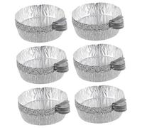 MUCKLILY 50pcs Aluminum Foil Weighing Trays with Handle Lightweight Lab Containers for Weighing Powders and Liquids Pharmaceutical and Thermal Analysis Use