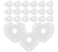 MUCKLILY 50pcs Heart Shaped Paper Drink Markers for Wedding Guest Drinks and Party Catering, Reusable White Wine Glass Charms for Easy Guest Recognition and Chic Table Setting