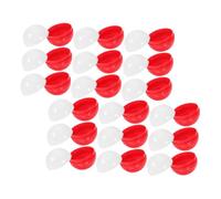 MUCKLILY 50Pcs Plastic Empty Round Gumball Containers Reusable Fillable Vending Machine Balls for Party Favors Candy and Classic Red and White