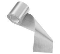 MUCKLILY 5m Self-Adhesive Flexible Wall Molding Trim, Silver Brushed Peel and Stick Skirting Board Strip, 5cm Height for Bedroom Living Room Balcony Corner Edge Decoration