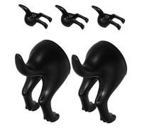 MUCKLILY 5Pcs Black Wall-Mounted Clothes Hooks Storage Pothooks for Bathroom Kitchen Bedroom Modern Tail Design for Home Organization