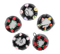 MUCKLILY 5pcs Bun Hair Nets for Dancers Lace and Plastic Ballet Donut Hair Bun Makers with Invisible Design Ultralight and Child-friendly for Ballet Recitals