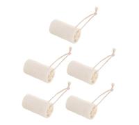 MUCKLILY 5pcs Loofah Exfoliating Body Scrubber: Natural Shower Sponge - Women Bath Scrubber - Hanging Cleaning Brush for Men Face Bathroom Knee Joint Dish Scrub Washcloth