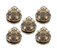 MUCKLILY 5pcs Retro Brass Dog Bells for Collar Antique Style Cat Collar Charms Pendant Bells for Pets Multipurpose DIY Accessories Reusable and Attention-grabbing