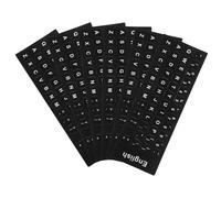 MUCKLILY 6 Sheets Keyboard Language Stickers English Keyboard Letter Decals for Laptop Computer PVC Black, Convert Keys to Another Language, No Glue Residue