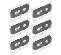 MUCKLILY 6pcs 60-Minute Blank Cassette Tapes for Recording with Case, Recordable Empty Audio Tapes Suitable for Voice Recorders, Lectures, and Everyday Use