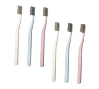 MUCKLILY 6pcs Adult Toothbrushes with Hard Bristles for Tooth Cleaning Nylon Head Brushes for Daily and Travel Use Practical Oral Care Essentials
