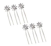 MUCKLILY 6Pcs Charming U Shaped Bridal Hairpins Elegant Crystal Flower Hair Accessories for Weddings Parties Festivals High End Head Wears for Women