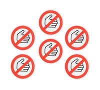 MUCKLILY 6pcs Dont Touch Sticker Warning Stickers Self-adhesive Vinyls Prevent Mechanical Injuries Versatile Application Red Safety Labels for Warehouses and Stores