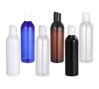 MUCKLILY 6pcs Empty Travel Bottles for Shampoo and Lotion Portable Cosmetic Containers Press Type Lid for Airline Toiletry Kits