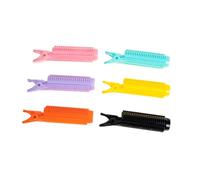 MUCKLILY 6pcs Hair Root Clips for Curly Hair Volumizing and Sectioning with No-marks Design Mixed Colors Suitable for Self-styling and Salon Use Random Color