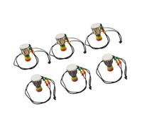 MUCKLILY 6pcs Handcrafted African Drum Necklaces Unique Wooden Pendant Charms Mini Djembe Bongos for Adults Artisanal Percussion Jewelry