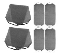 MUCKLILY 6pcs Men’s Exfoliating Body Scrubber Towel Set - Nylon Back Scrubber with Long Pull Rope for Deep Skin Cleaning - Washable Shower Back Scrubbing Cloth in Dark Grey, Suitable for