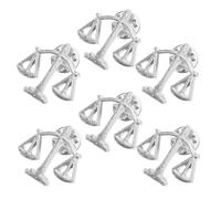 MUCKLILY 6pcs Metal Scales of Justice Brooch Pins for Men and Women - Lawyer Judge Lapel Collar Badge - Suit and Shirt Accessories for Formal and Workwear