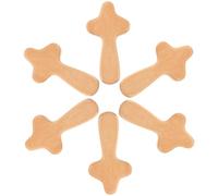 MUCKLILY 6pcs Mini Wooden Cross Statue Small Hand-held Prayer Cross Smooth Wood Material Compact Size Office Table Ornament Shape Adorn Mini Decoration