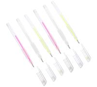 MUCKLILY 6Pcs Portable Eyebrow Mapping Pens Skin Position Marking Tool for Precise Tattoo Application White Pink Fluorescent Green Essential for Professional Eyebrow Shaping
