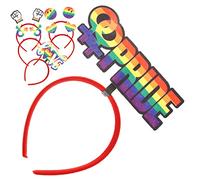 MUCKLILY 6pcs Rainbow Love Hairband Pride Month Headband Women Men Headdress Decorative Hair Bands for Party Festival