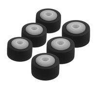 MUCKLILY 6pcs Replacement Cassette Deck Pinch Rollers for Radio and Personal Stereo, Black Rubber Tape Rollers Providing Tape Resistance and Sturdy Plastic Bearings