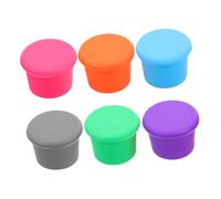 MUCKLILY 6pcs Silicone Bottle Caps Reusable Protective Drink Stoppers for Wine Beer Soda Bottles Airtight Seal for Home Brewing Kitchen Storage Picnics and Outdoor Use