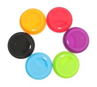 MUCKLILY 6pcs Silicone Cup Covers Food-grade Mug Lids in Black Blue Green Red Orange Purple Airtight Leakproof Seal for Cups Heat Resistant Reusable Drink Protectors