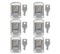 MUCKLILY 6pcs Silver Toggle Catch Locks with Keys, Metal Suitcase Latch Clasps for Briefcase, Box, and Luggage Closure, Safety Hasps for Case Locking and Wood Chest Buckles