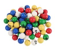 MUCKLILY 75pcs Multicolored Plastic Bingo Balls 1-75 -engraved Numbers | Five Bright Colours with Fade-resistant Numbering, Organised Storage, for Charity Raffles and Family Parties
