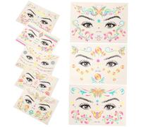 MUCKLILY 8 Sheets Fluorescent Gold Glitter Temporary Tattoo Stickers for Women Body Art Unique Neon Face Decals for Rave Parties Nightclubs Festivals Easy to Remove and Photo Ready
