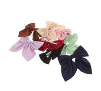 MUCKLILY 8Pcs Japanese Style Hair Bows for Women Solid Color Bowknot Alligator Clips Hair Accessories Set in Pink Purple Green Wine Navy Brown Beige Black Cute Decorative for School and