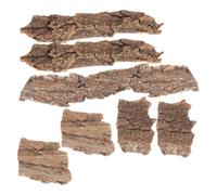 MUCKLILY 8pcs Reptile Climbing Decor Basking Platform Tree Bark, Brown Wood | Natural Look, Uneven Texture, Easy to Move, Setup Use, Photo Props, for Snakes and Aquatic Animals
