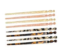 MUCKLILY 8Pcs Tortoise Shell Hair Sticks for Buns Durable Acetate Hair Pins for Women Elegant Deep Tortoise Beige Pink