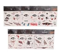 MUCKLILY 9 Sheets Halloween Face Tattoo Stickers, Temporary Paper Wound Decals with Easy to Remove Feature, Unique and Realistic Scar Makeup for Halloween and Role-playing Games