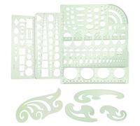 MUCKLILY 9pcs Geometric Circle and Oval Shape Stencils Plastic Ruler Lightweight Drafting Drawing Tools for Artists and Students Suitable for Drawing and Home Use
