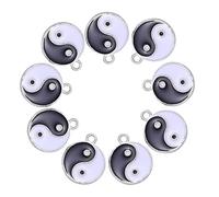 MUCKLILY 9pcs Tai Chi Pendant Charms for Jewelry Making Alloy Bagua DIY Accessories with Smooth Edges and Safe for Necklaces Bracelets and Craft