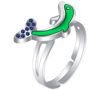 MUCKLILY Adjustable Dolphin Mood Ring for Adults Thermochromic Alloy Emotion Jewelry Unisex Color Changing Open Band Finger Ring Comfortable Wear
