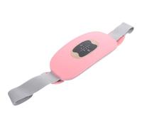 MUCKLILY Adjustable Frequency Heated Waist Massager Belt for Menstrual Relief Multi-section Vibration Massage Pad for Abdomen Lower Back and Stomach Discomfort Use Pink Heating Wrap