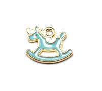 MUCKLILY Alloy Hobby Horse Pendants Charms 20pcs Blue for Scrapbooking Project and Jewelry Making