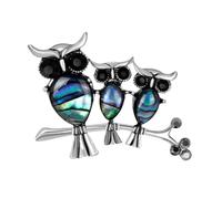 MUCKLILY Alloy Owl Brooch Pin Elegant Shell Material Decorative Breastpin for Women Multi Purpose Party Accessory for Sweaters Jackets Dresses Coats Suits Stylish Ornament for Weddings
