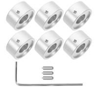MUCKLILY Aluminum Guitar Effect Foot Nail Caps Silver Colour 6 Sets Practical and Portable Guitar Accessories Suitable for Footswitch Pedal Controllers