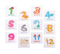 MUCKLILY Animal Shape Number Milestone Stickers Monthly Photo Props for Baby, Safe Paper Material with Assorted Colours for Newborn Growth Counting