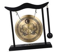 MUCKLILY Antique Chinese Gong Dragon Hood Desk Gong Mallet Unique for Meditation and Decor