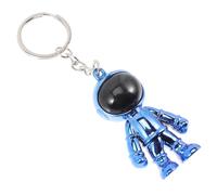 MUCKLILY Astronaut Keyring Metal Pendant in Iridescent Blue, 3d Spaceman Keychain for Backpack and Bag Hanging Decoration, Creative Space-themed Key Ring for Boys and Space Enthusiasts