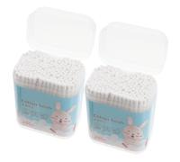 MUCKLILY Baby Cotton Swabs, 400pcs 2 Boxes, Soft Cotton Tips, Double-head and Spiral Head, Gentle Ear and Nose Cleaning Buds for Infant Daily Grooming