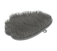 MUCKLILY Back Scrubber with Suction Cups 1-Piece Gray Bath Massage Pad Waterproof Exfoliating Mat for Elderly and Adults Hands-Free Shower Use Anti-Slip Design