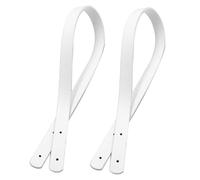 MUCKLILY Bag Strap Classic Rivet Style 60cm 2pcs Pu Leather for Replacement Handle Tote Bag Wrist Strap Straight Strip Fashion Chic Design White Women